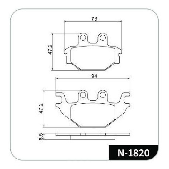 Pastilha de Freio Traseira para Dafra Next 250 e Roadwin 250R - Cobreq - N-1820