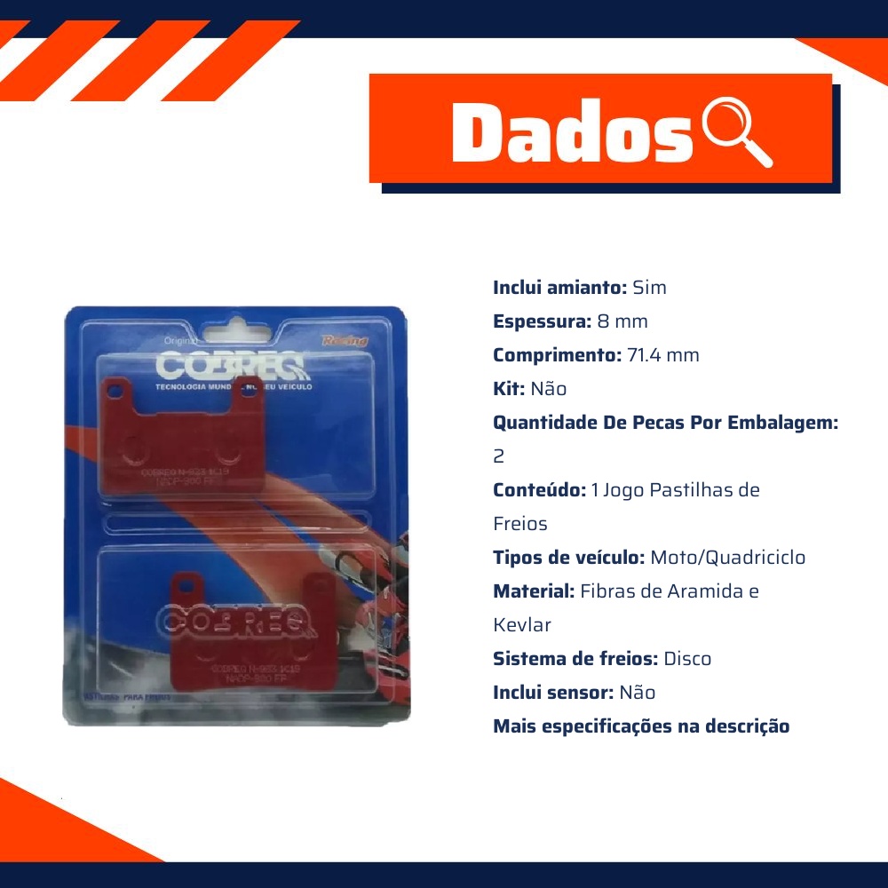 Jogo Pastilha de Freio Dianteira - Cobreq - N-983