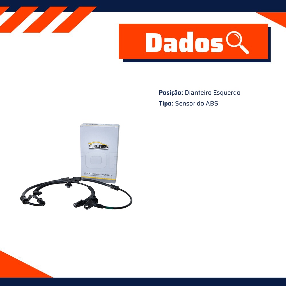 Sensor do ABS Dianteiro Esquerdo para Hyundai Tucson e KIA Sportage - E-Klass - ESA352