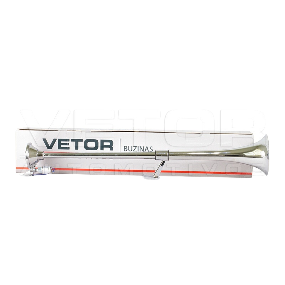 Buzina Eletropneumatica 1 Corneta Metal Cromada Bivolt - Vetor - VT062
