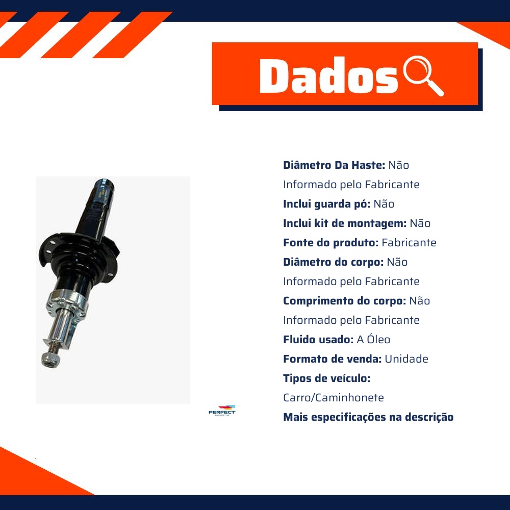 Amortecedor Dianteiro Direito da Suspensão - Perfect - AMD1504