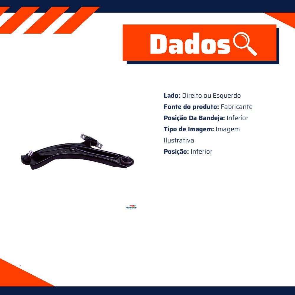 Bandeja Inferior Direita para Nissan X-TRAIL - Perfect - BDJ3316