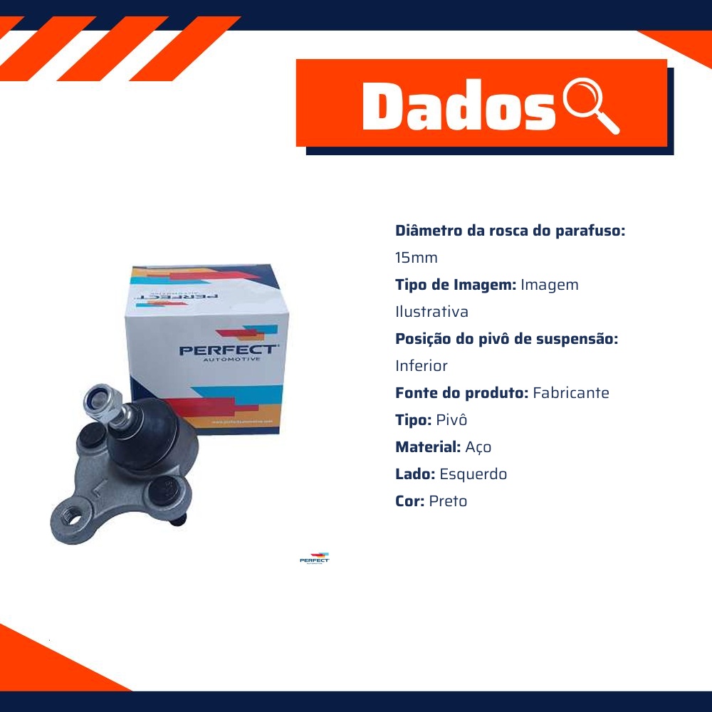 Pivo Inferior Lado Esquerdo para Hyundai Elantra - Perfect - PVI2113