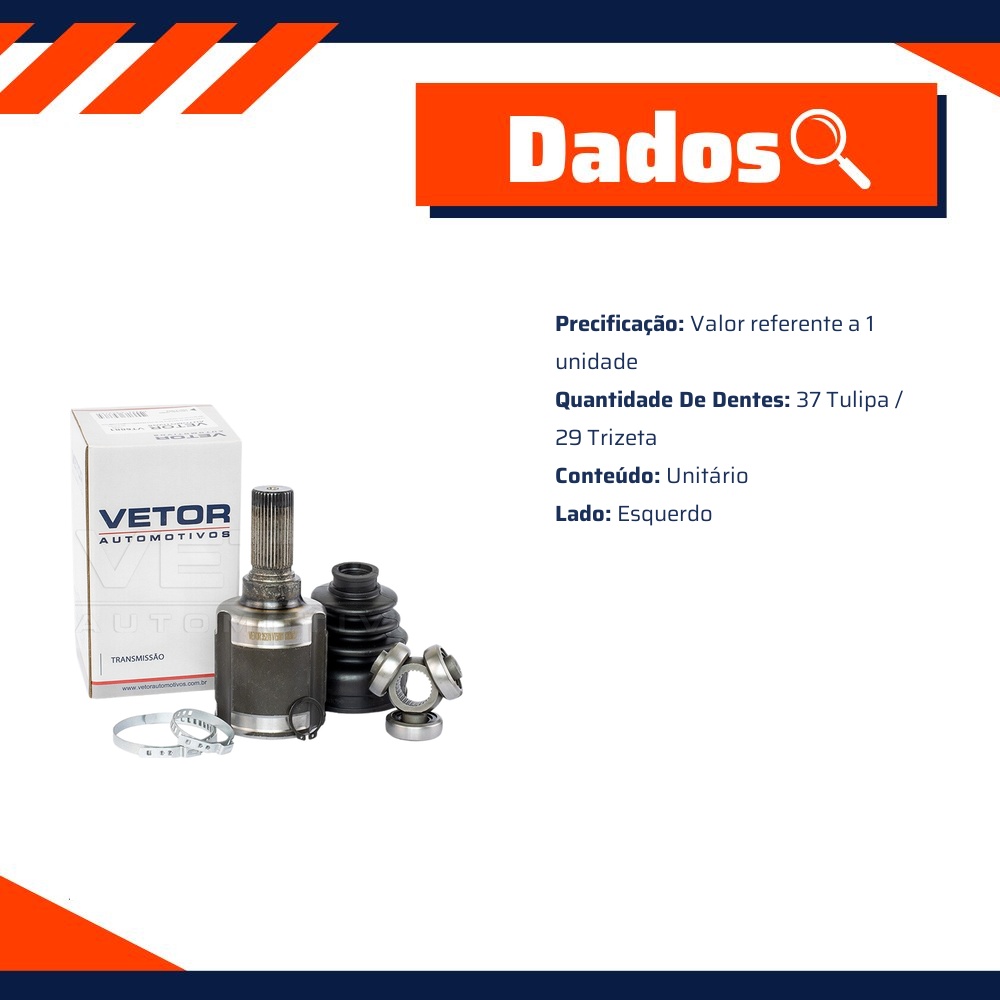 Tulipa Esquerda para Citroen C4 Cactus - Vetor - VT5881