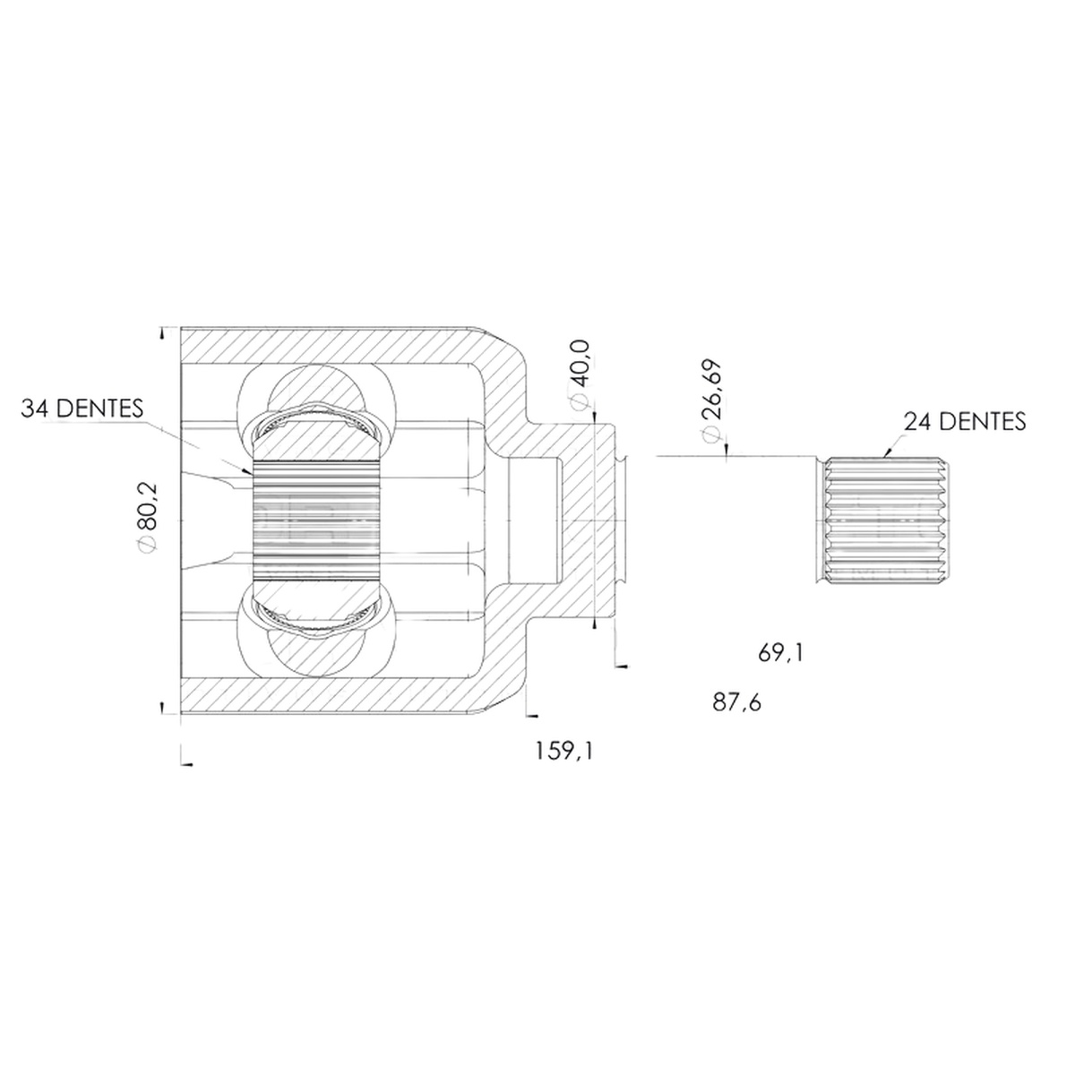 Tulipa Esquerda para Citroen Xsara Picasso - Vetor - VT5989