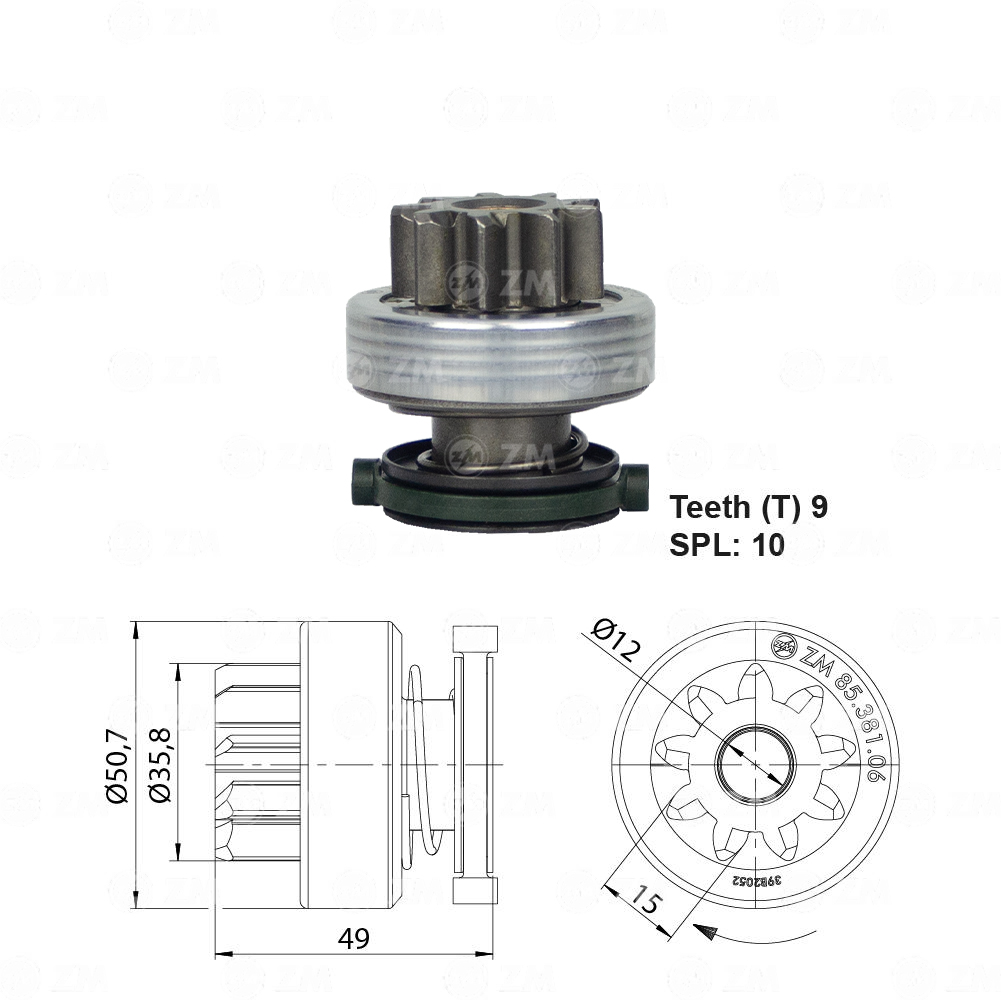 Impulsor de Partida para Peugeot Boxer - ZM - 8538106
