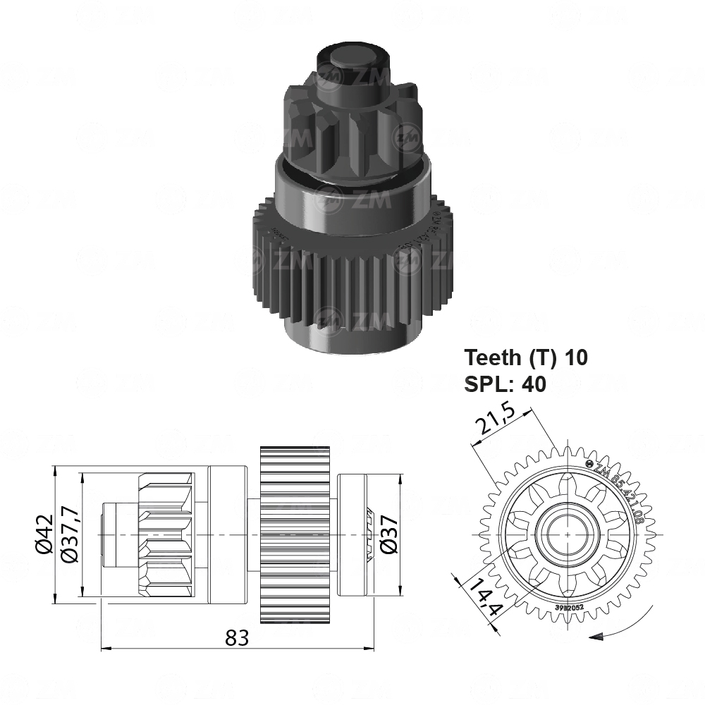 Impulsor de Partida para Toyota Hilux - ZM - 8542108