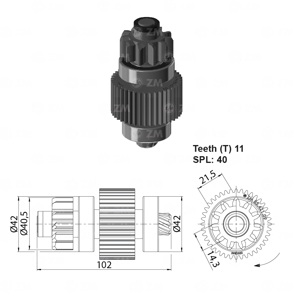 Impulsor de Partida para Toyota Hilux - ZM - 8542109