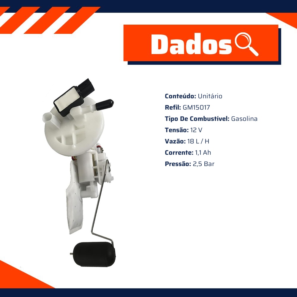 Bomba de Combustível 12V Gasolina para Yamaha NMAX 160 - Gauss - GM14026