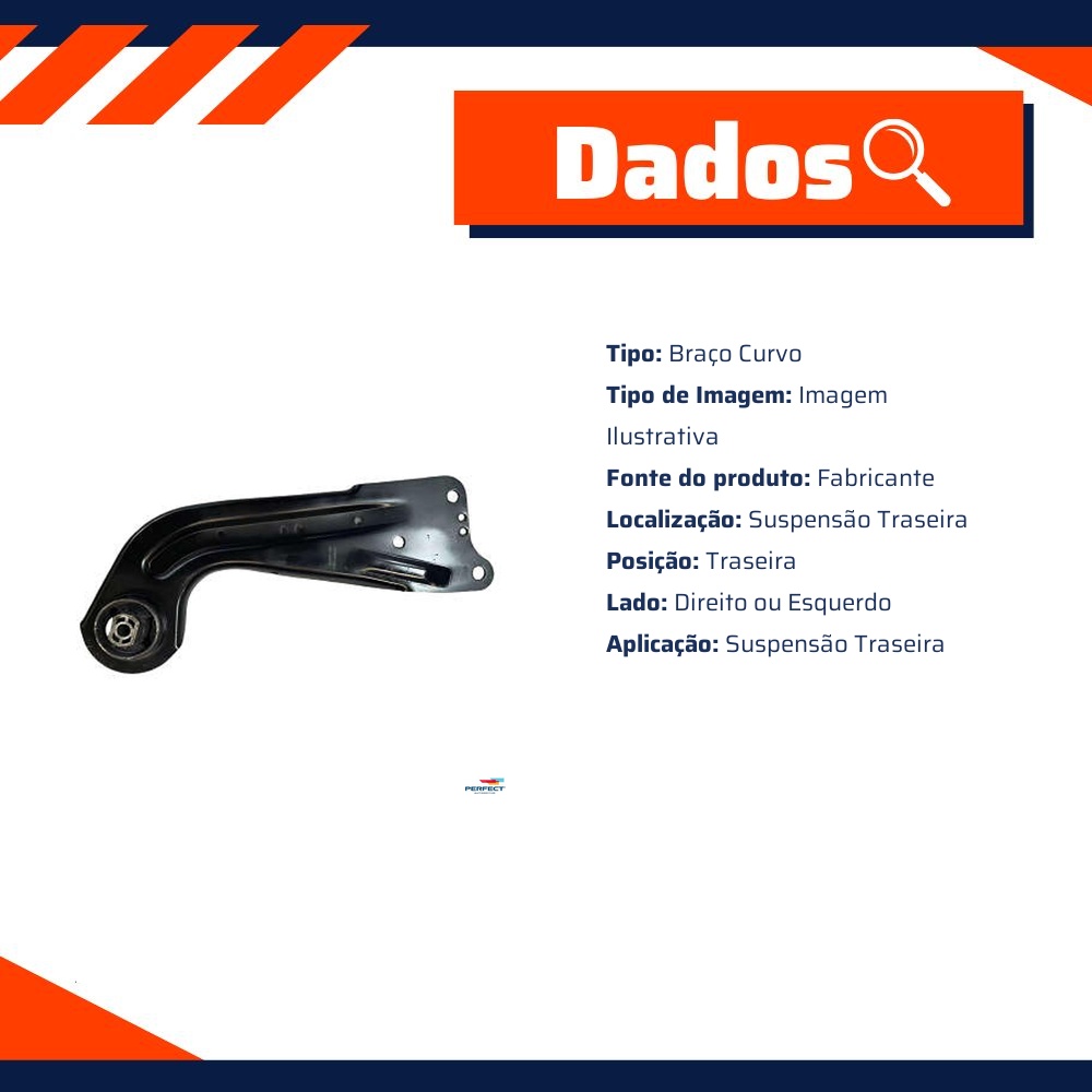 Braço Curvo Suspensão Traseira para Audi A3 e Volkswagen Golf - Perfect - BDJ1404