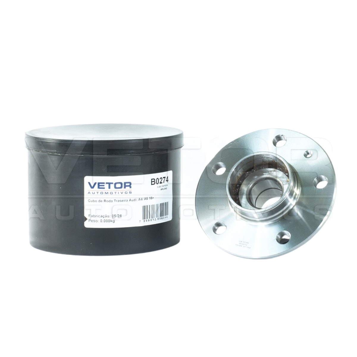 Cubo de Roda Traseiro com Rolamento e ABS para Audi A4 e A5 - Vetor - B0274