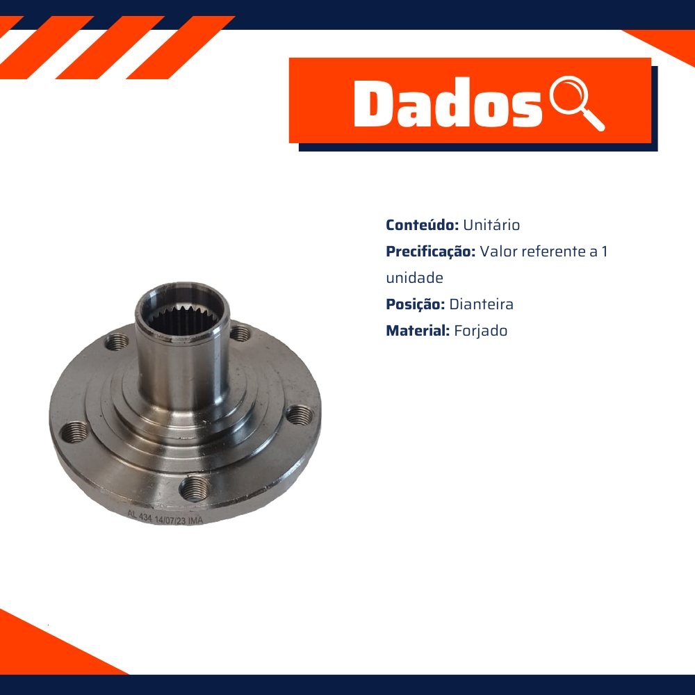Cubo de Roda Dianteiro Forjado para Fiat Fastback - IMA - AL-434