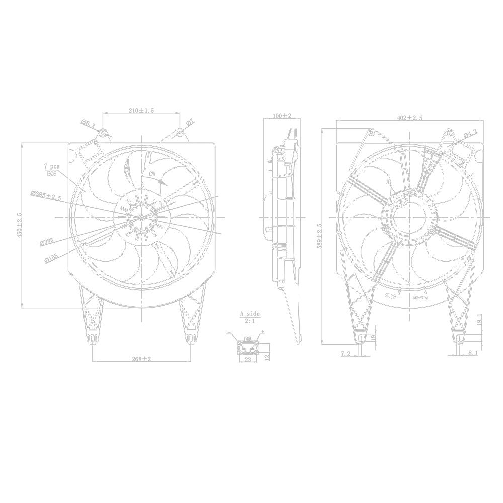 Eletroventilador 12V 240W para Fiat Ducato - Gauss - GE1173
