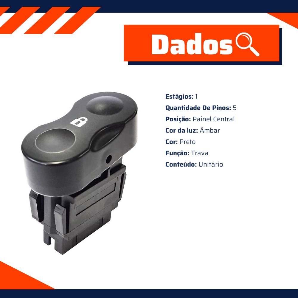 Interruptor para Trava Elétrica - Gauss - GE2301