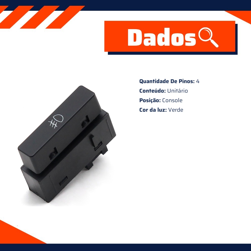 Interruptor para Farol de Milha para Chevrolet Celta e Prisma - Gauss - GE2356