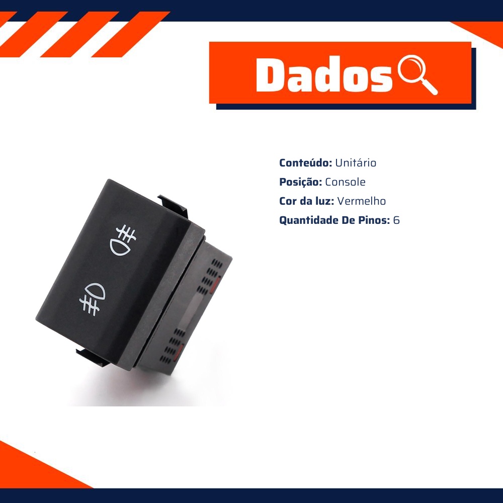 Interruptor para Farol de Milha - Gauss - GE2362
