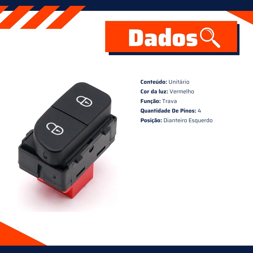 Interruptor para Trava Elétrica - Gauss - GE2302