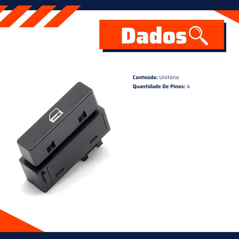Interruptor da Trava Das Portas para Chevrolet Celta e Prisma - Gauss - GE2426