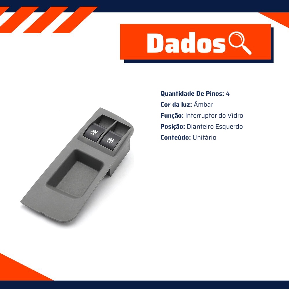 Interruptor Dos Vidros Elétricos para Fiat Palio - Gauss - GE2321