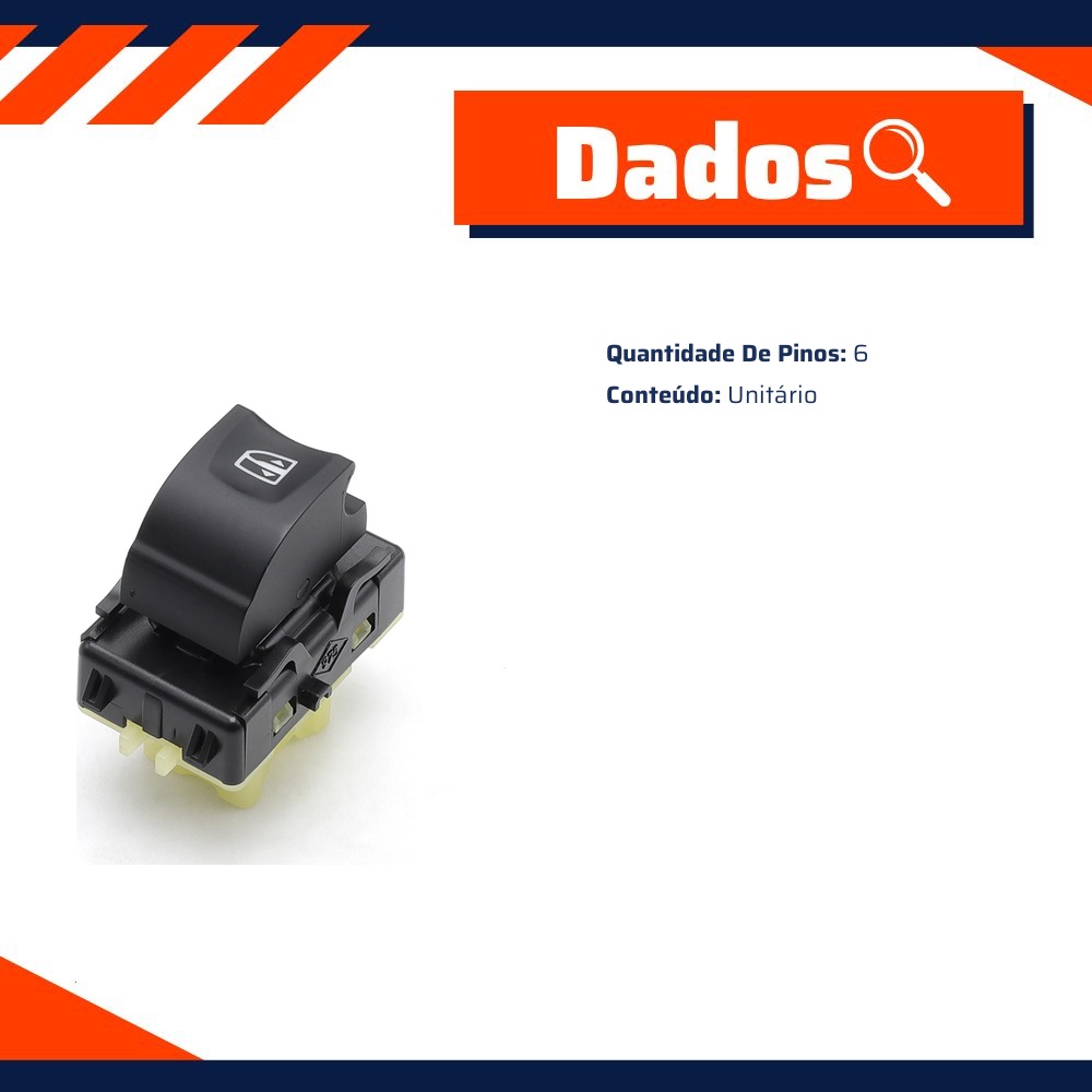 Interruptor do Vidro Elétrico - Gauss - GE2336