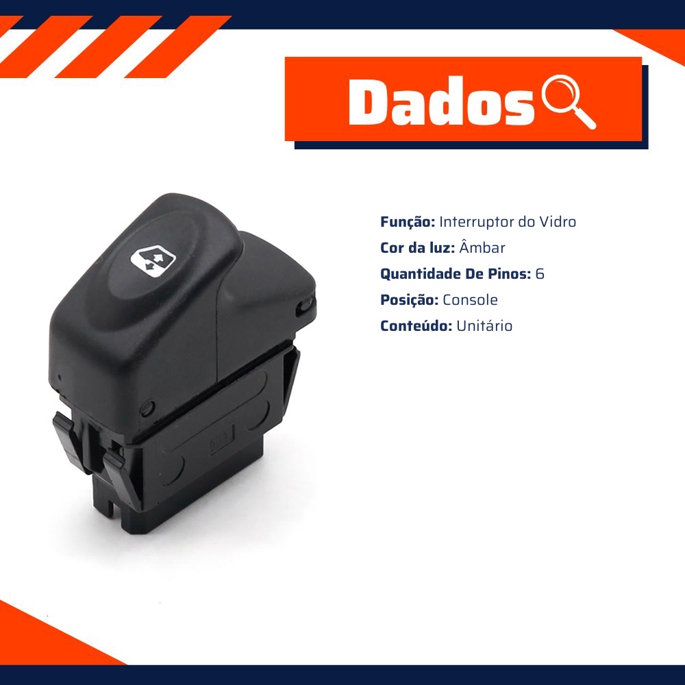 Interruptor do Vidro Elétrico - Gauss - GE2305