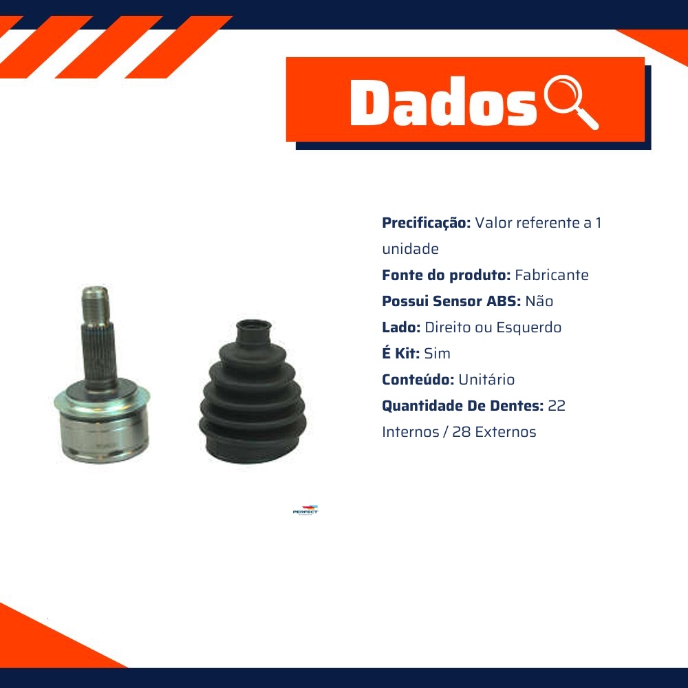 Kit Junta Homocinética para Honda Civic - Perfect - KJH0423