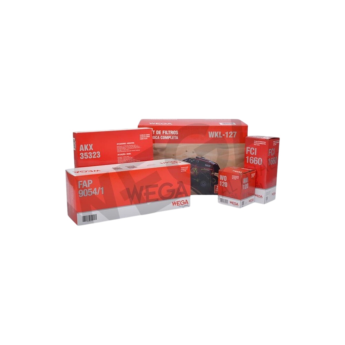 Kit Filtros de Ar Combustível Óleo e Cabine para Fiat Mobi e Strada - Wega - WKL-127