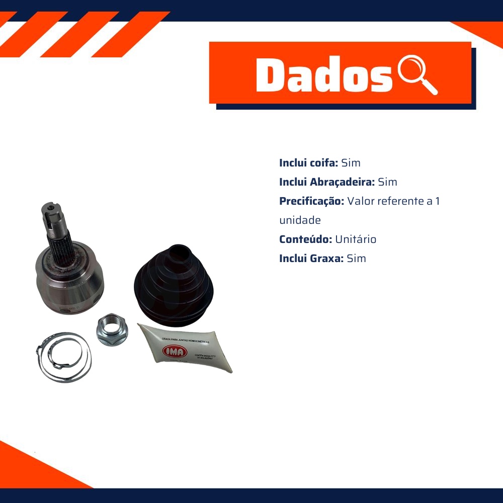 Ponteira Homocinética 25X26 para Fiat Stilo - IMA - AL-1722
