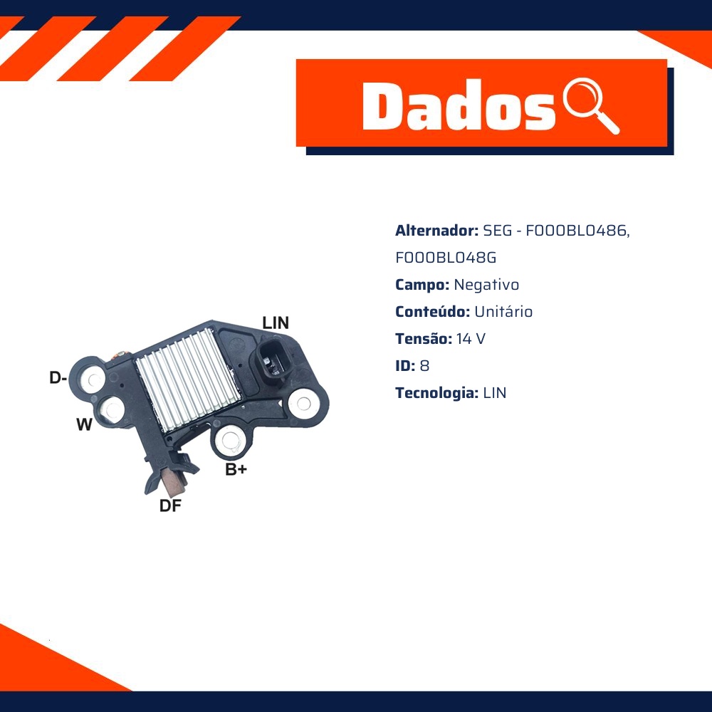 Regulador de Voltagem 14V para Nissan Kicks e Renault Kwid - Gauss - GA351