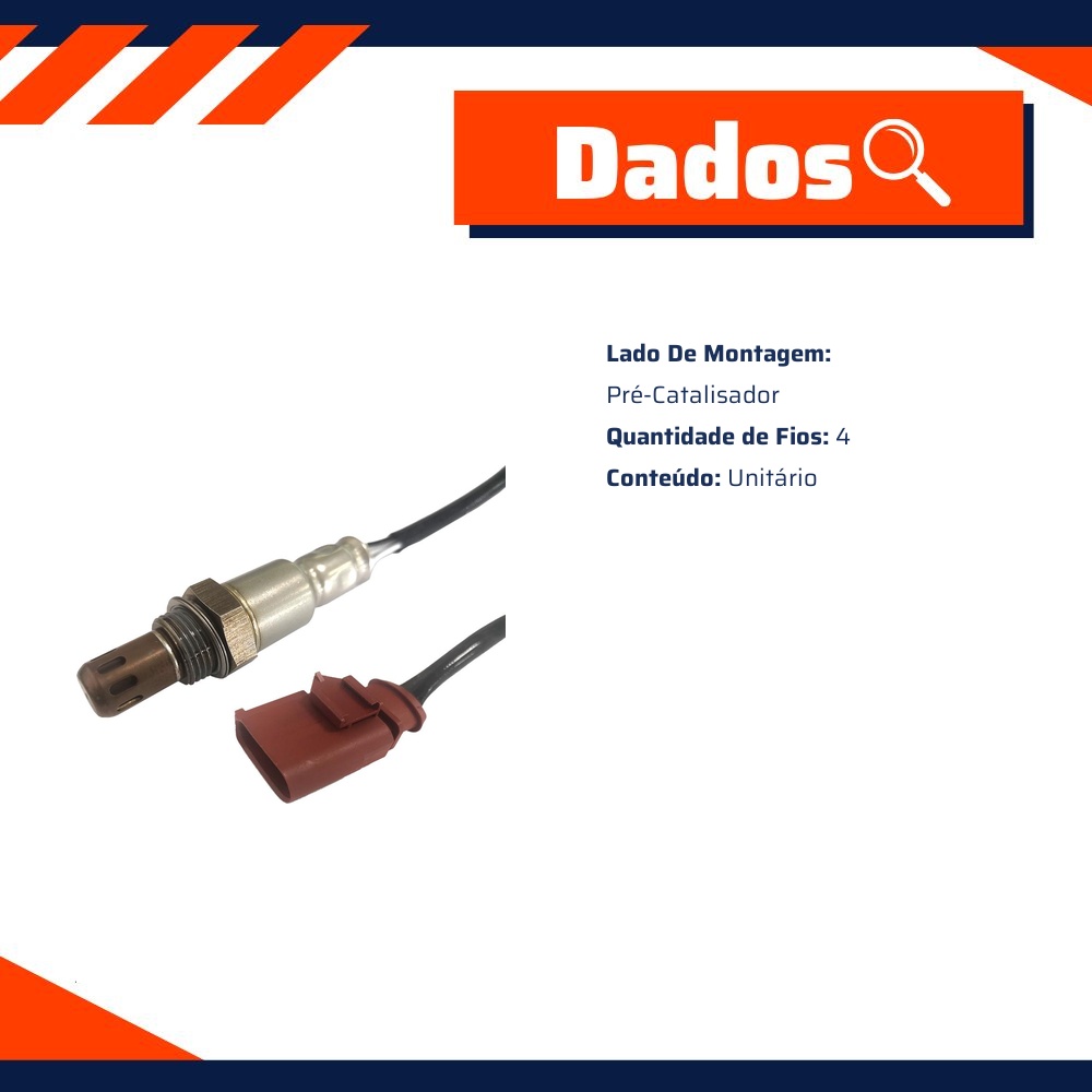 Sonda Lambda Pré-Catalisador para Volkswagen Gol - Gauss - GO8014