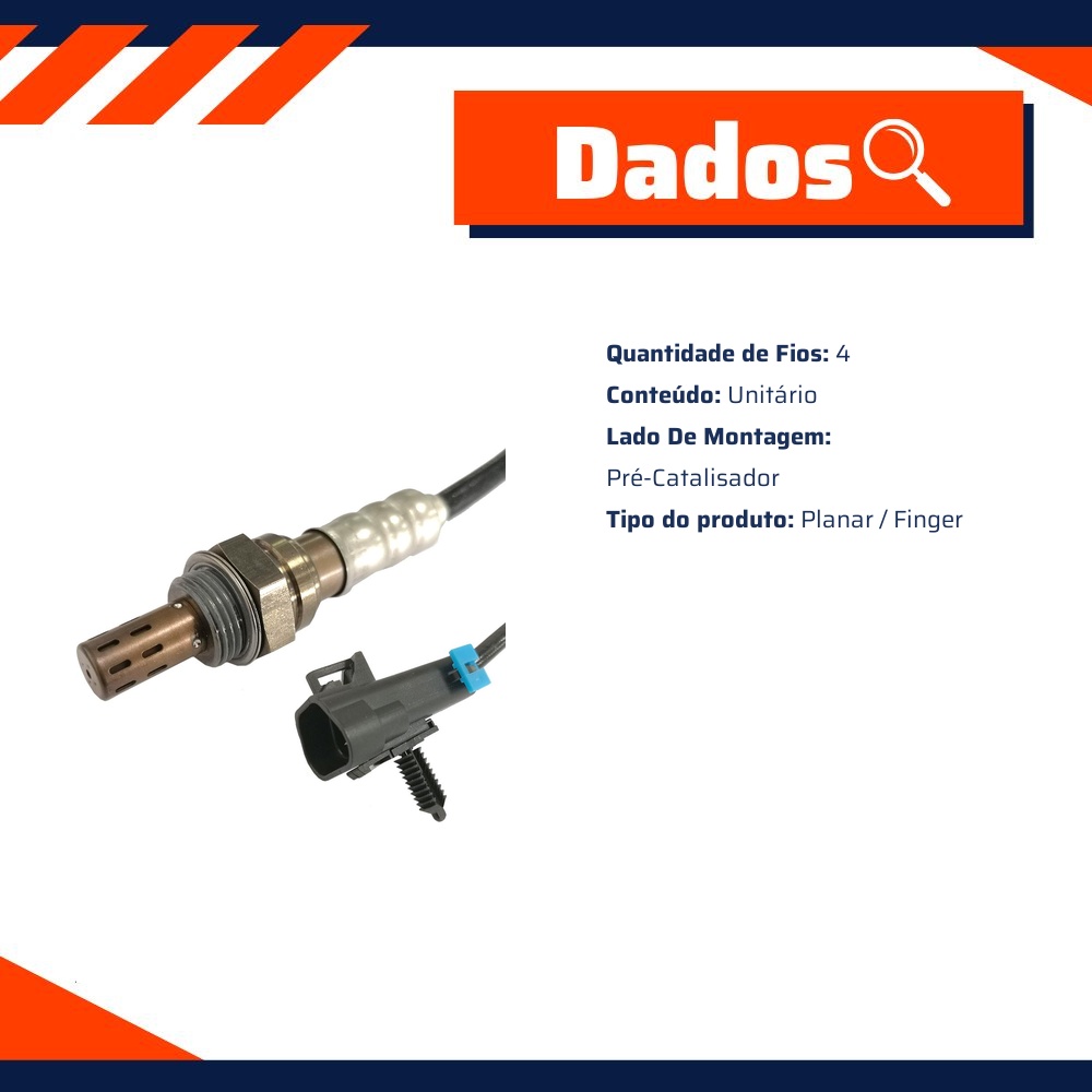 Sonda Lambda Planar Pré-Catalisador para Chevrolet Onix e Prisma - Gauss - GO8037