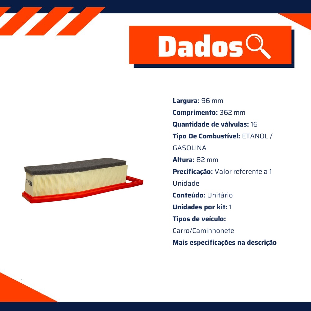Filtro de Ar para Peugeot 208 - Mahle Metal Leve - LX5844