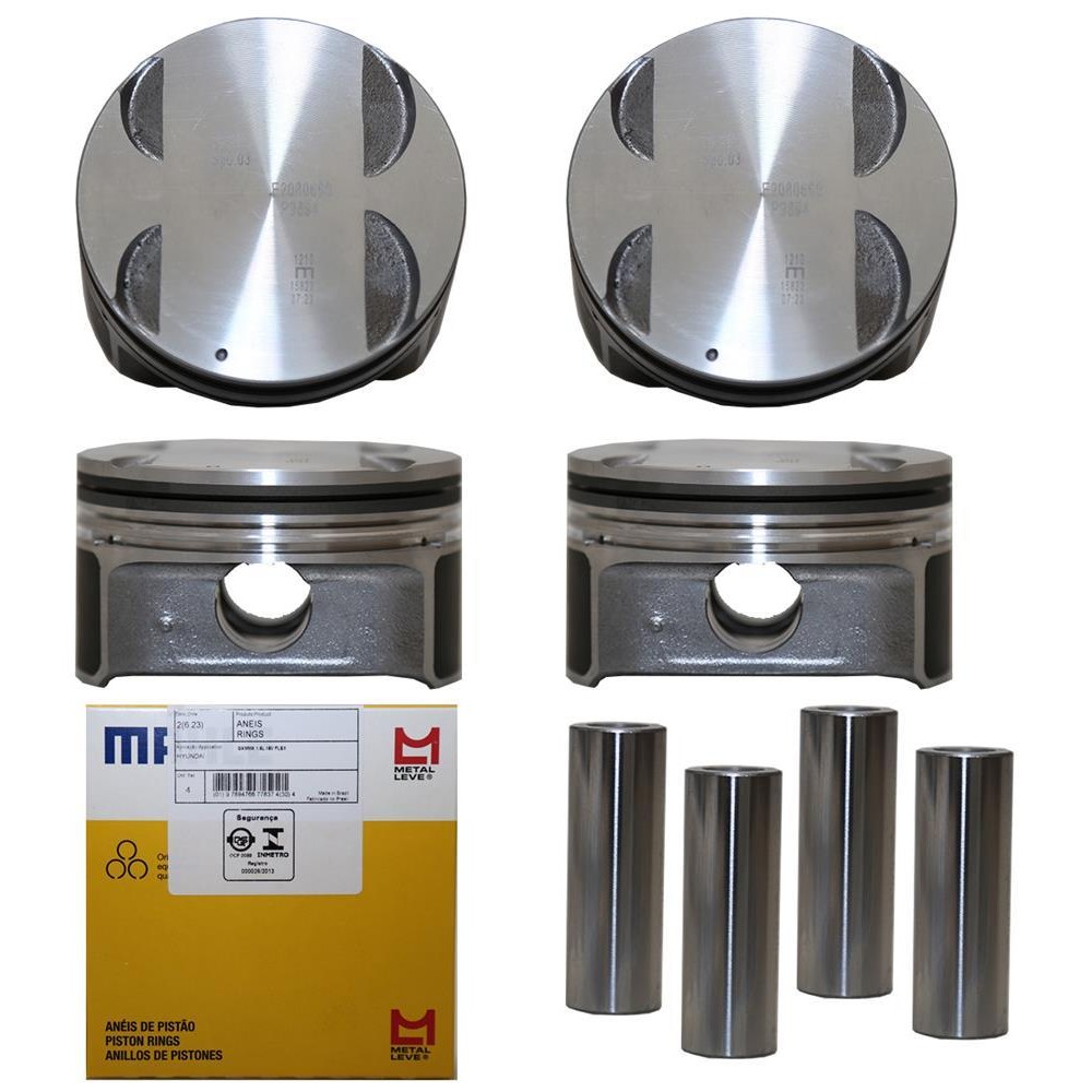 Jogo com 4 Pistões com Anéis STD para Hyundai Creta - Mahle Metal Leve - P&A9894 STD