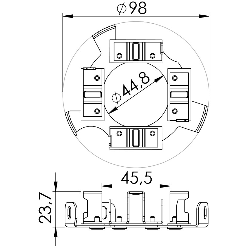 Porta Escovas para Motor de Partida com 4 Escovas - Unifap - 1.124/4
