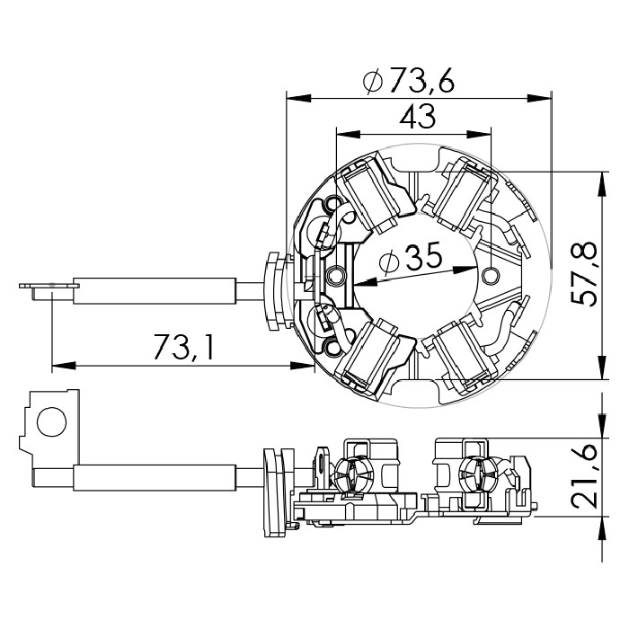 Porta Escovas para Motor de Partida com 4 Escovas para Audi S3 e TT - Unifap - 1.127/4