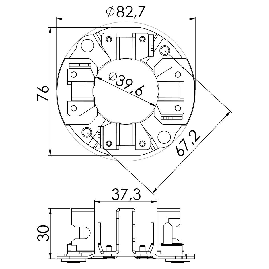 Porta Escovas para Motor de Partida com 4 Escovas para Toyota Hilux - Unifap - 1.161/4
