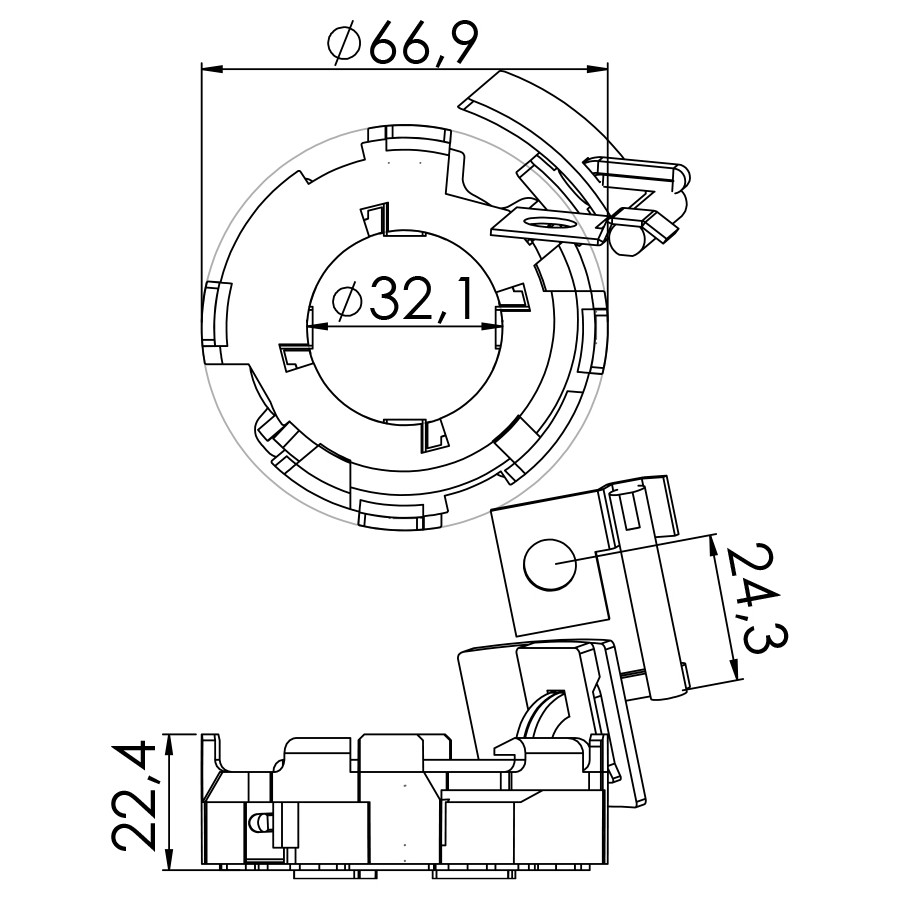 Porta Escovas para Motor de Partida com 4 Escovas - Unifap - 1.163/4
