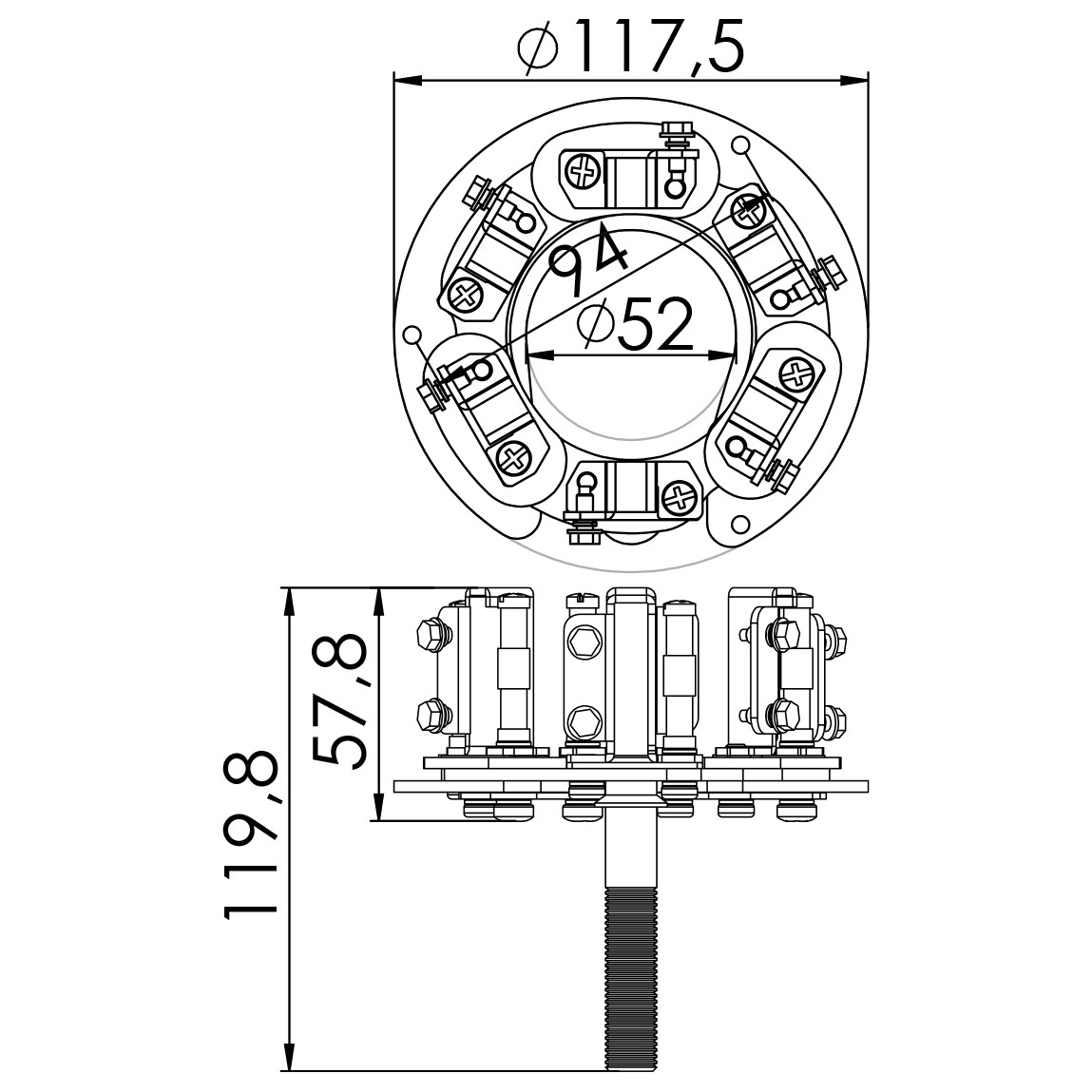 Porta Escovas para Motor de Partida com 12 Escovas - Unifap - 1.167/12
