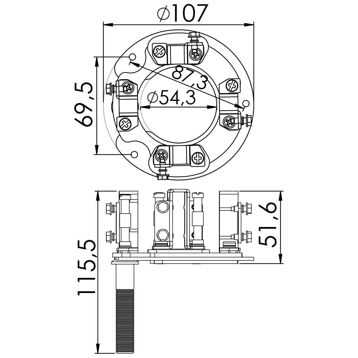 Porta Escovas para Motor de Partida com 8 Escovas - Unifap - 1.168/8