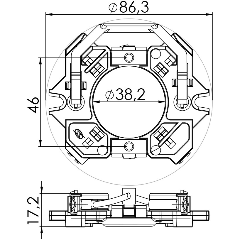 Porta Escovas para Motor de Partida com 4 Escovas - Unifap - 1.174/4