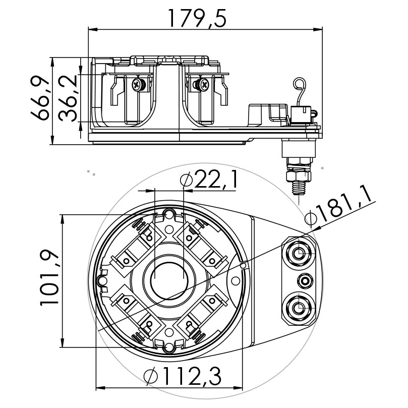 Porta Escovas para Motor de Partida com 4 Escovas - Unifap - 1.206