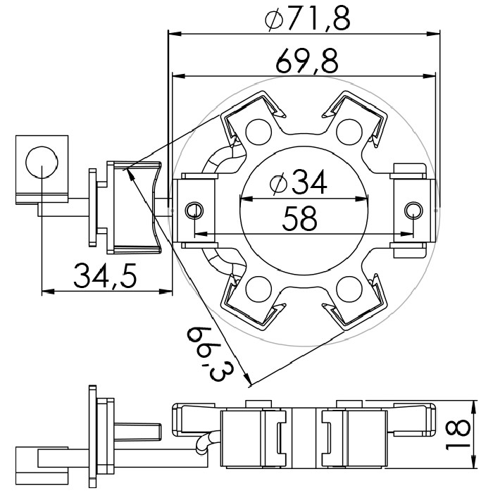 Porta Escovas para Motor de Partida com 4 Escovas para Daewoo Tico e Nissan Sentra - Unifap - 1.230/4
