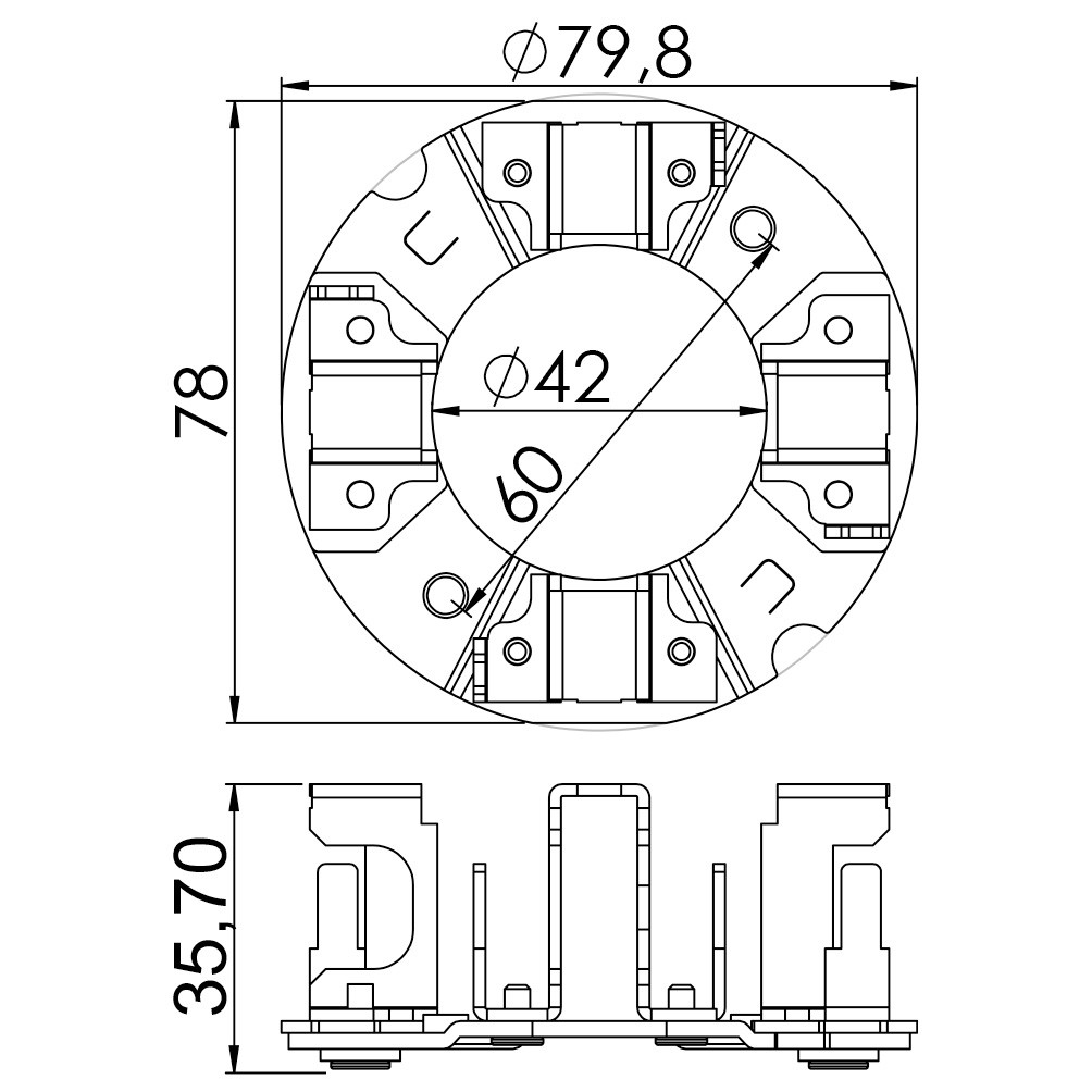 Porta Escovas para Motor de Partida com 4 Escovas - Unifap - 1.241/4