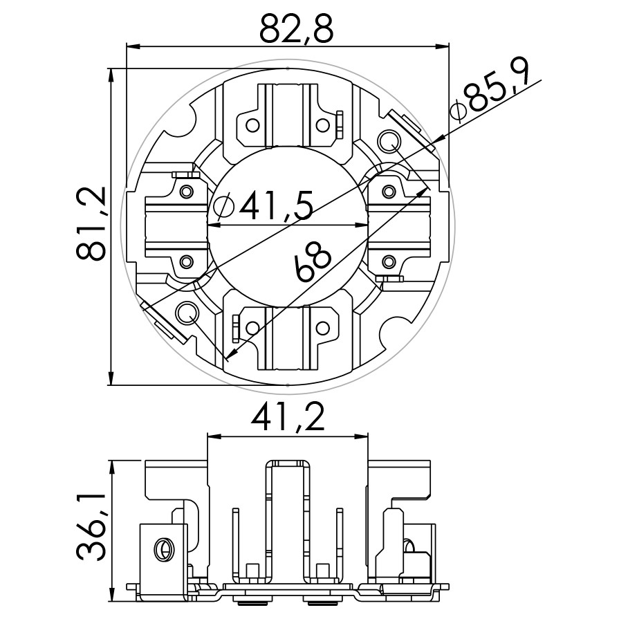 Porta Escovas para Motor de Partida com 4 Escovas - Unifap - 1.248/4