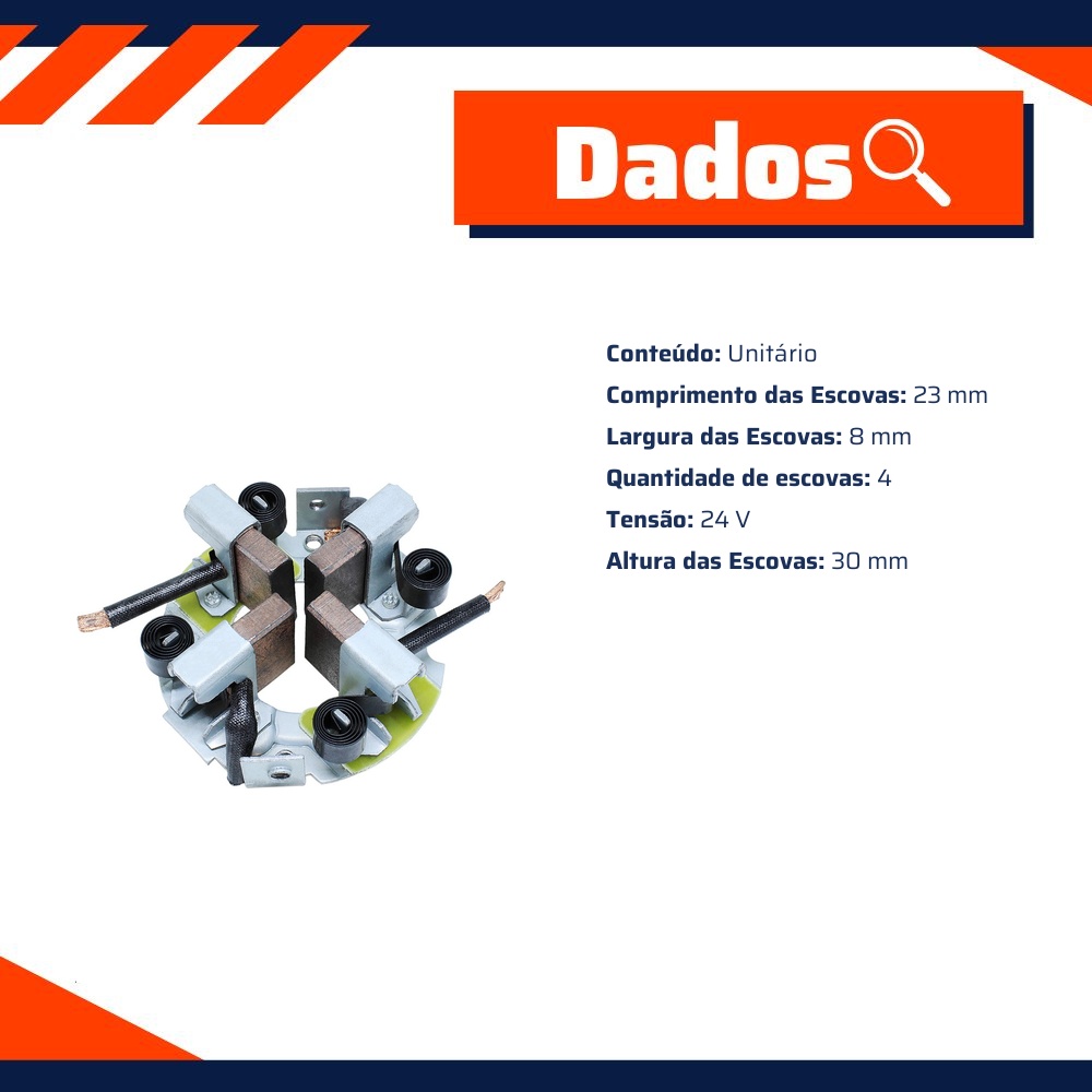 Porta Escovas para Motor de Partida com 4 Escovas - Unifap - 1.248/4