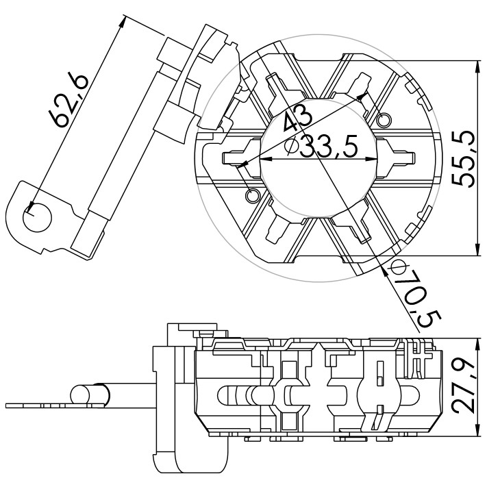 Porta Escovas para Motor de Partida com 4 Escovas - Unifap - 1.286/4