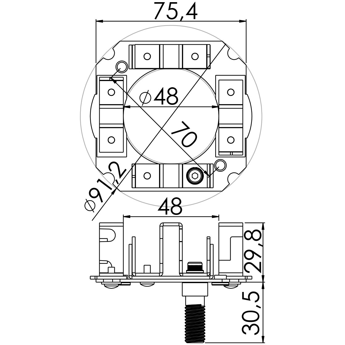 Porta Escovas para Motor de Partida com 4 Escovas - Unifap - 1.296/4