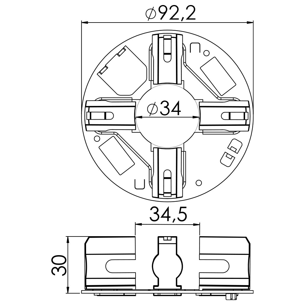 Porta Escovas para Motor de Partida com 4 Escovas - Unifap - 1.302/4