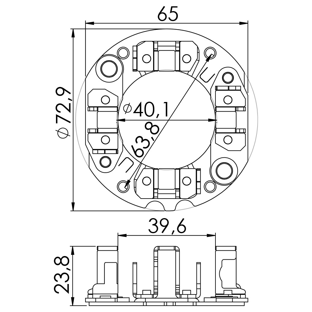 Porta Escovas para Motor de Partida com 4 Escovas - Unifap - 1.312/4