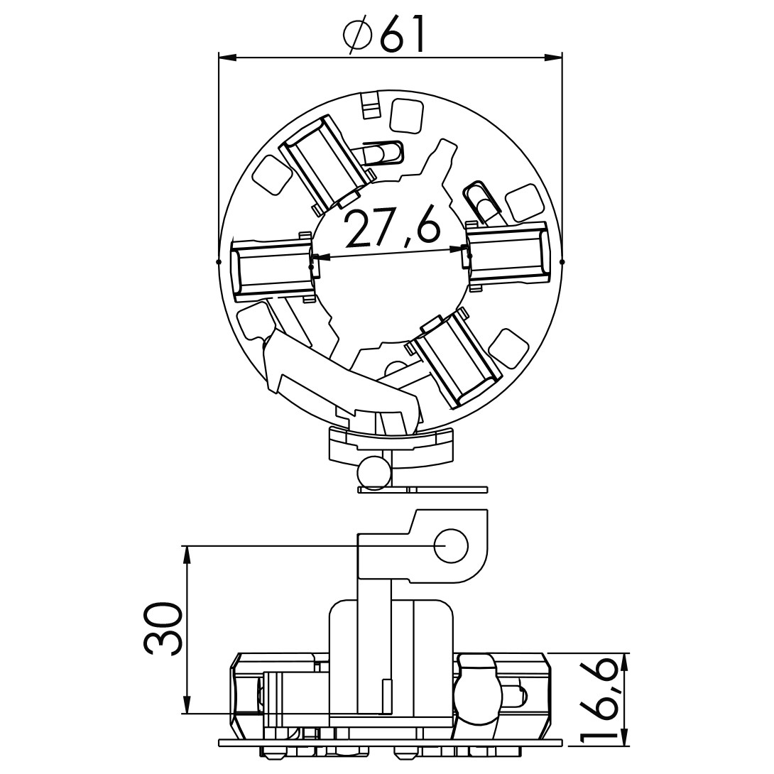 Porta Escovas para Motor de Partida com 4 Escovas - Unifap - 1.314/4